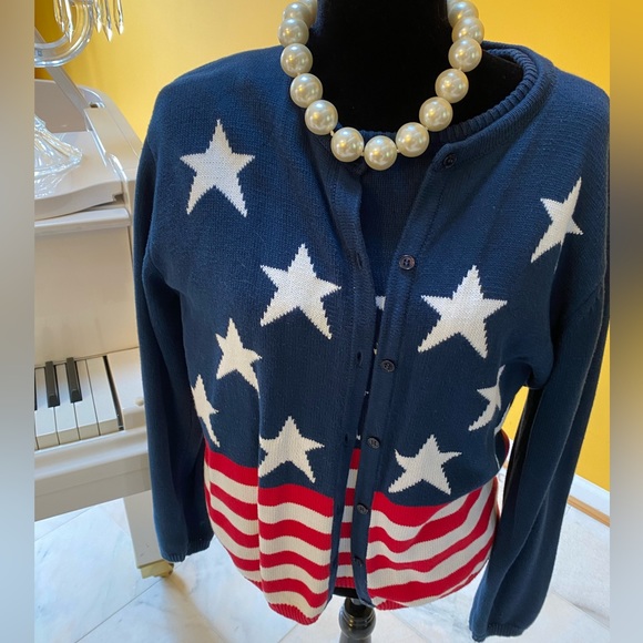 US Flag cardigan sweater - Picture 2 of 6